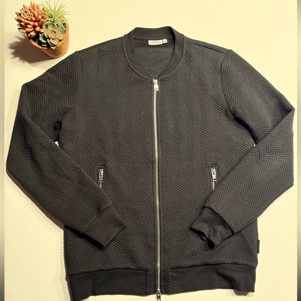 J. Lindberg Chevron Bomber with Chrome Zip Detail in Medium